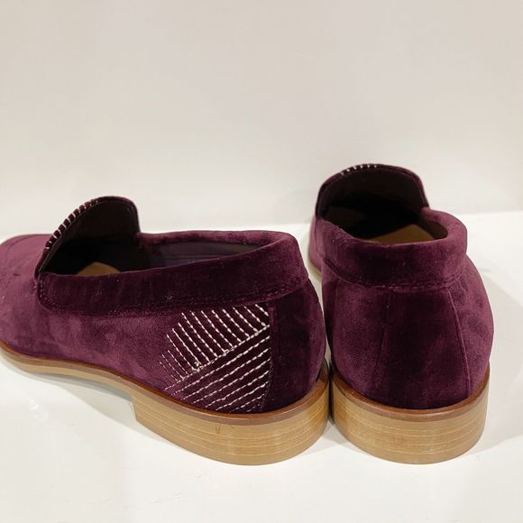Everlane The Velvet Modern Loafers Womens Size 7 Embroidered Burgundy NEW NO BOX - Picture 12 of 16